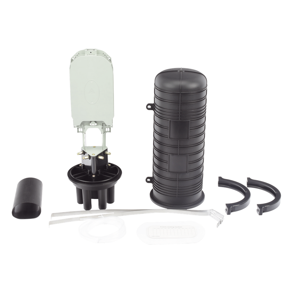 Caja de Distribución de Fibra Óptica Vertical Tipo Domo, 48 Empalmes (Expandible Hasta 96 Empalmes con Charola LP-SCV-48-ST), Exterior, IP68