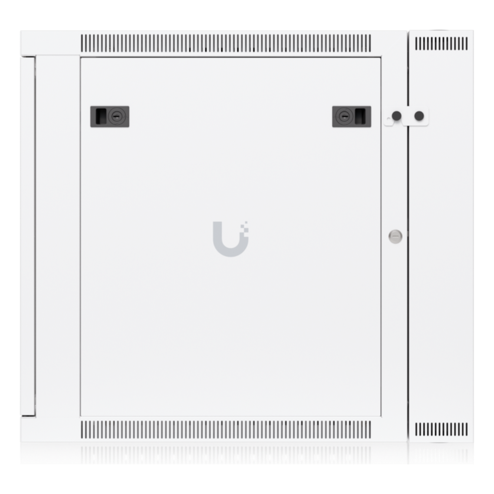UACC Rack Cabinet 12U (600 x 703 mm) - Gabinete Cerrado para Montaje en Pared con Puerta Frontal de Vidrio Templado, Puerta Trasera Abatible (Swing-Out) y Paneles Laterales Removibles con Llave
