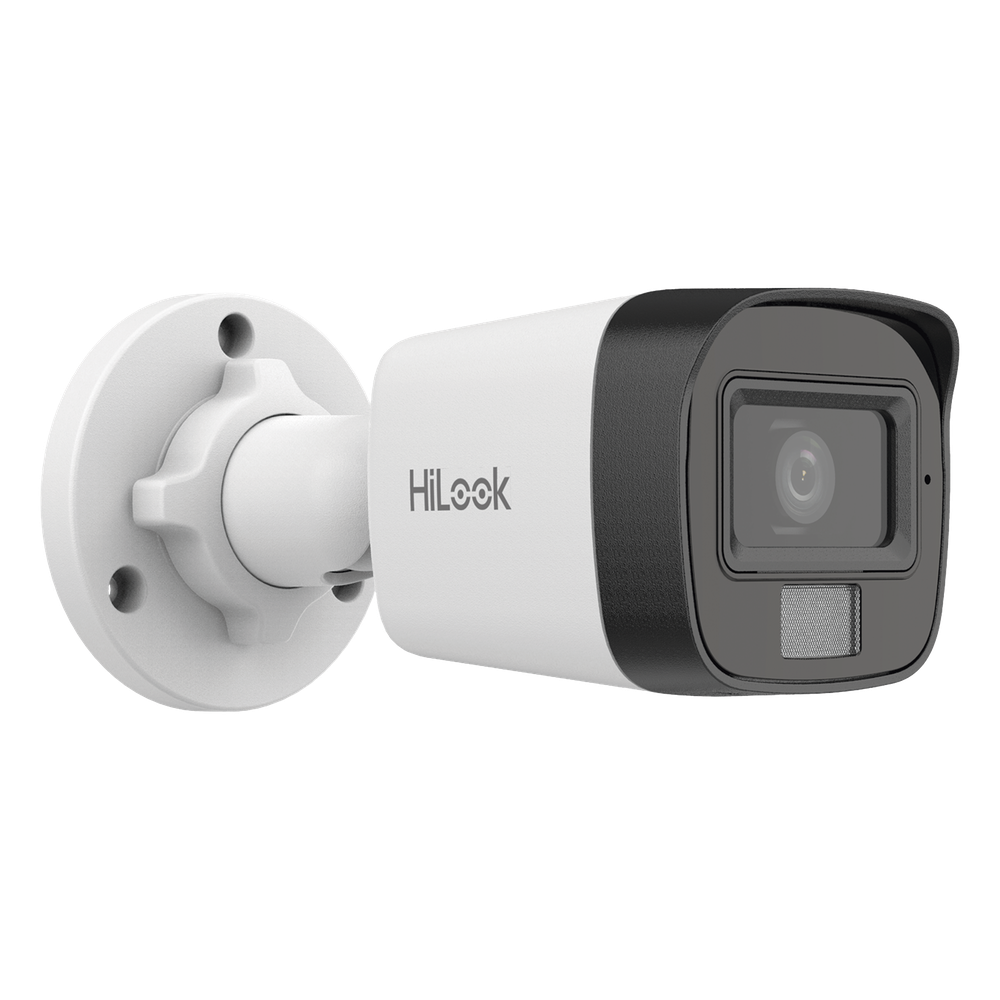 [Dual Light] Bala IP 4 Megapixel / Lente 2.8 mm / Ángulo de visión 104° / 20 mts IR + 15 mts Luz Blanca / Micrófono Integrado / ACUSENSE Lite / Exterior IP67 / H.265+ / PoE / ONVIF / dWDR
