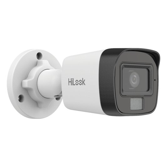 [Dual Light] Bala IP 4 Megapixel / Lente 2.8 mm / Ángulo de visión 104° / 20 mts IR + 15 mts Luz Blanca / Micrófono Integrado / ACUSENSE Lite / Exterior IP67 / H.265+ / PoE / ONVIF / dWDR