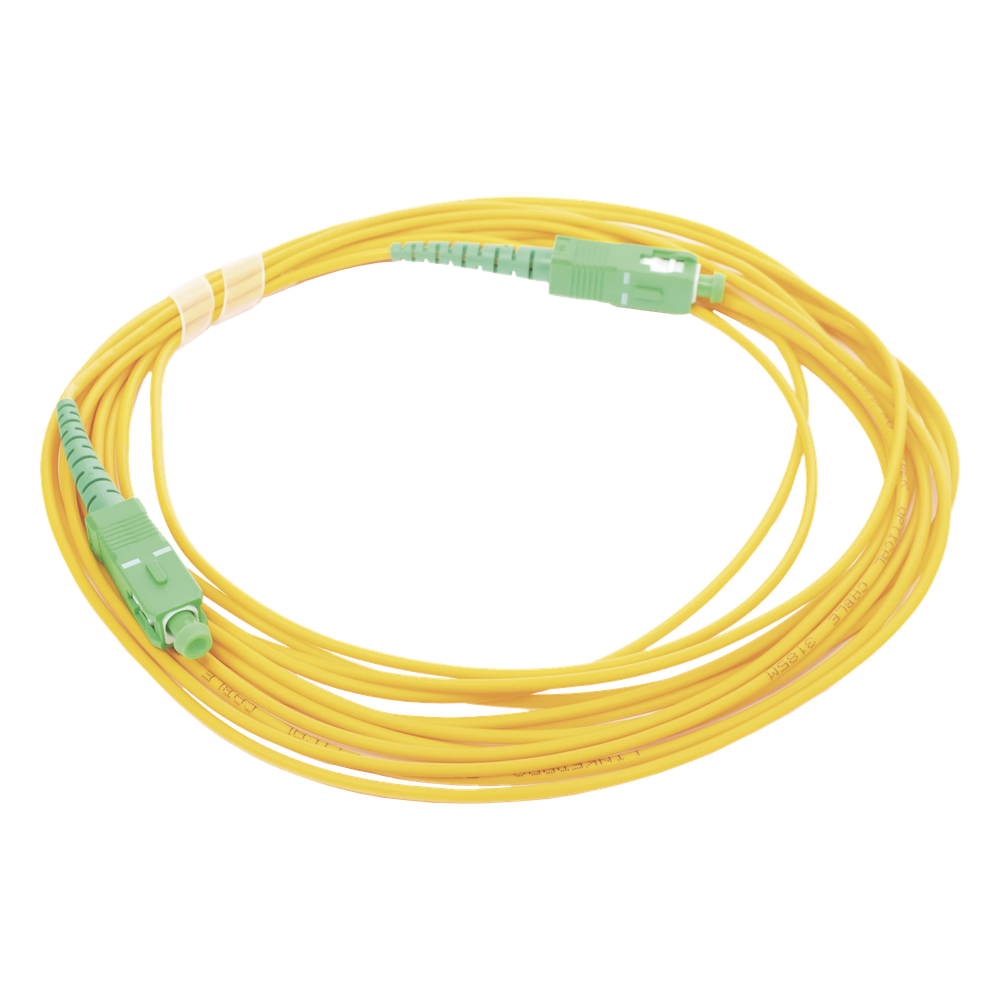 Jumper de Fibra Óptica Monomodo SC/APC - SC/APC Simplex, Color Amarillo, 5 Metros (16.40 Pies)