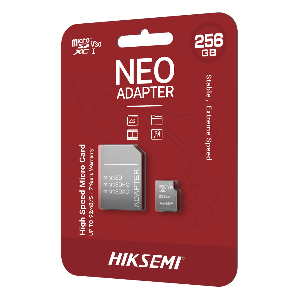 Memoria microSD con Adaptador / 256 GB / Clase 10 / NAND TLC / 92 MB/s Lectura / Multipropósito