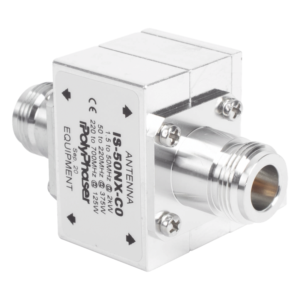 Protector Coaxial RF / 1.5-700 MHz / 50 &Omega; / Conectores N Hembra / Ceja Lateral / 2 kW
