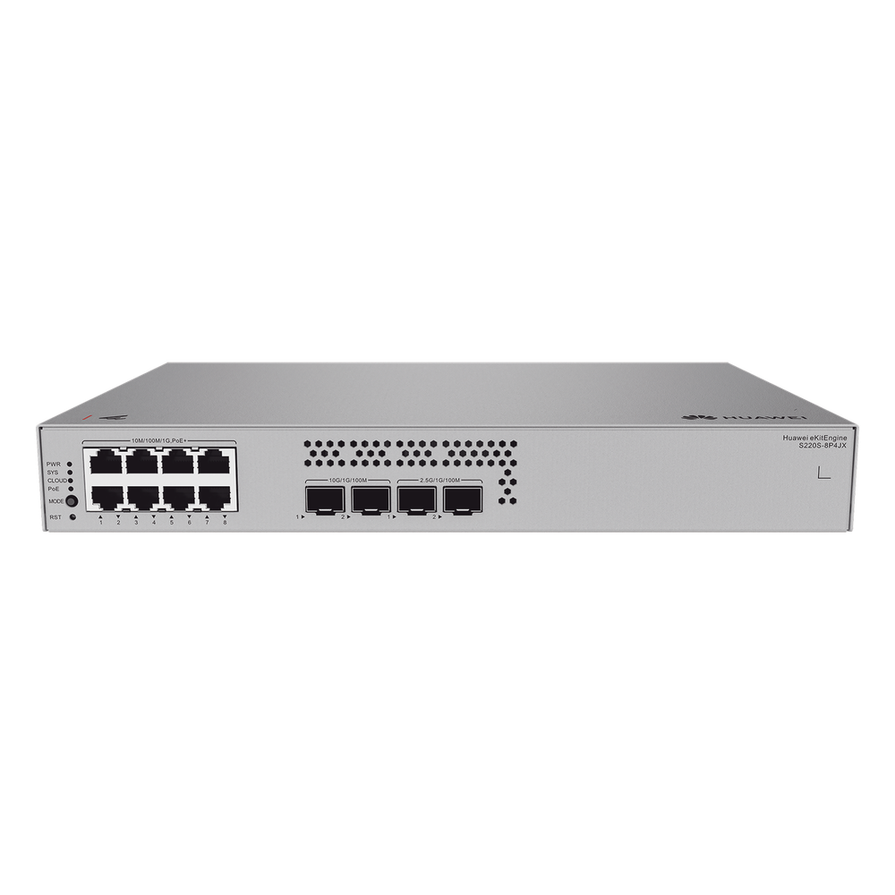 Switch de Acceso eKit Administrable / Capa 2 / 8 Puertos PoE+ Gigabit + 2 SFP + 2 SFP+ / PoE Perpetuo / Presupuesto PoE 128 W / Sin licenciamiento