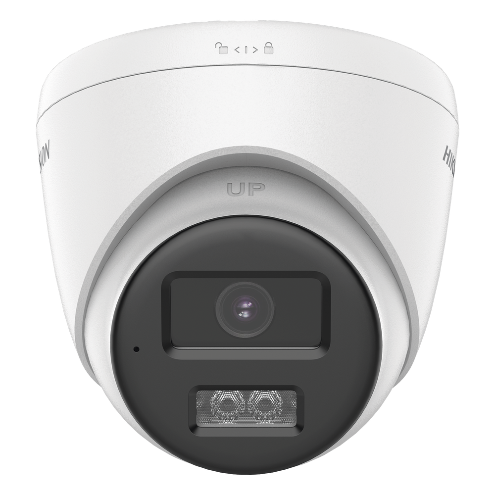 [Audio Bidireccional + Dual Light + ColorVu] Turret TURBOHD 4K (8 Megapixel) / Lente 2.8 mm / 40 mts IR EXIR + 40 mts Luz Blanca / Micrófono y Bocina Integrado / Exterior IP67 / dWDR
