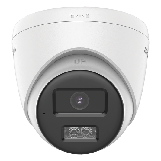 [Audio Bidireccional + Dual Light + ColorVu] Turret TURBOHD 4K (8 Megapixel) / Lente 2.8 mm / 40 mts IR EXIR + 40 mts Luz Blanca / Micrófono y Bocina Integrado / Exterior IP67 / dWDR
