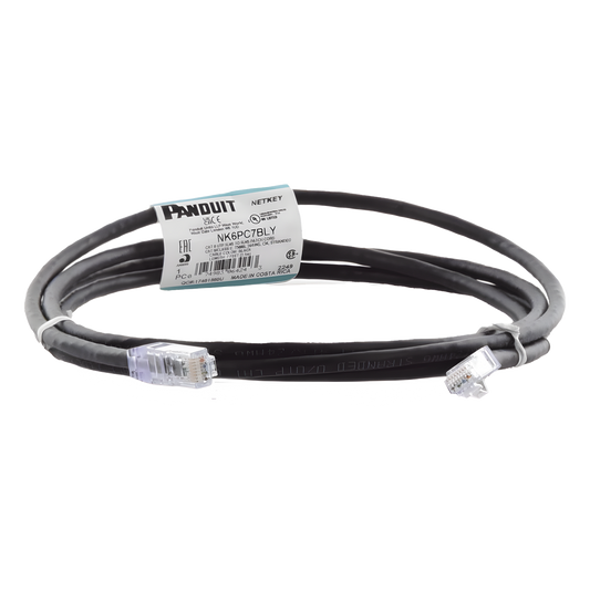 Cable de Parcheo UTP Categoría 6, con Plug Modular en Cada Extremo - 2 Metros (6.56 Pies) - Negro
