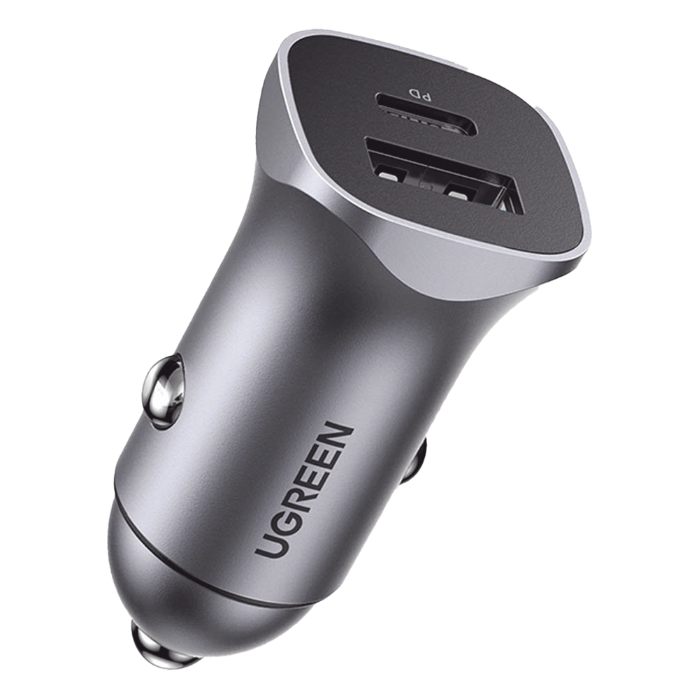 Cargador de Auto 30W | 2 Puertos USB-A y USB-C | Carga Rápida | Compatible con Vehículos de 12 y 24 VCD | PD3.0, QC4.0, SCP, PPS | Indicador Led | Diseño Compacto | Chip Inteligente | Caja de Aluminio