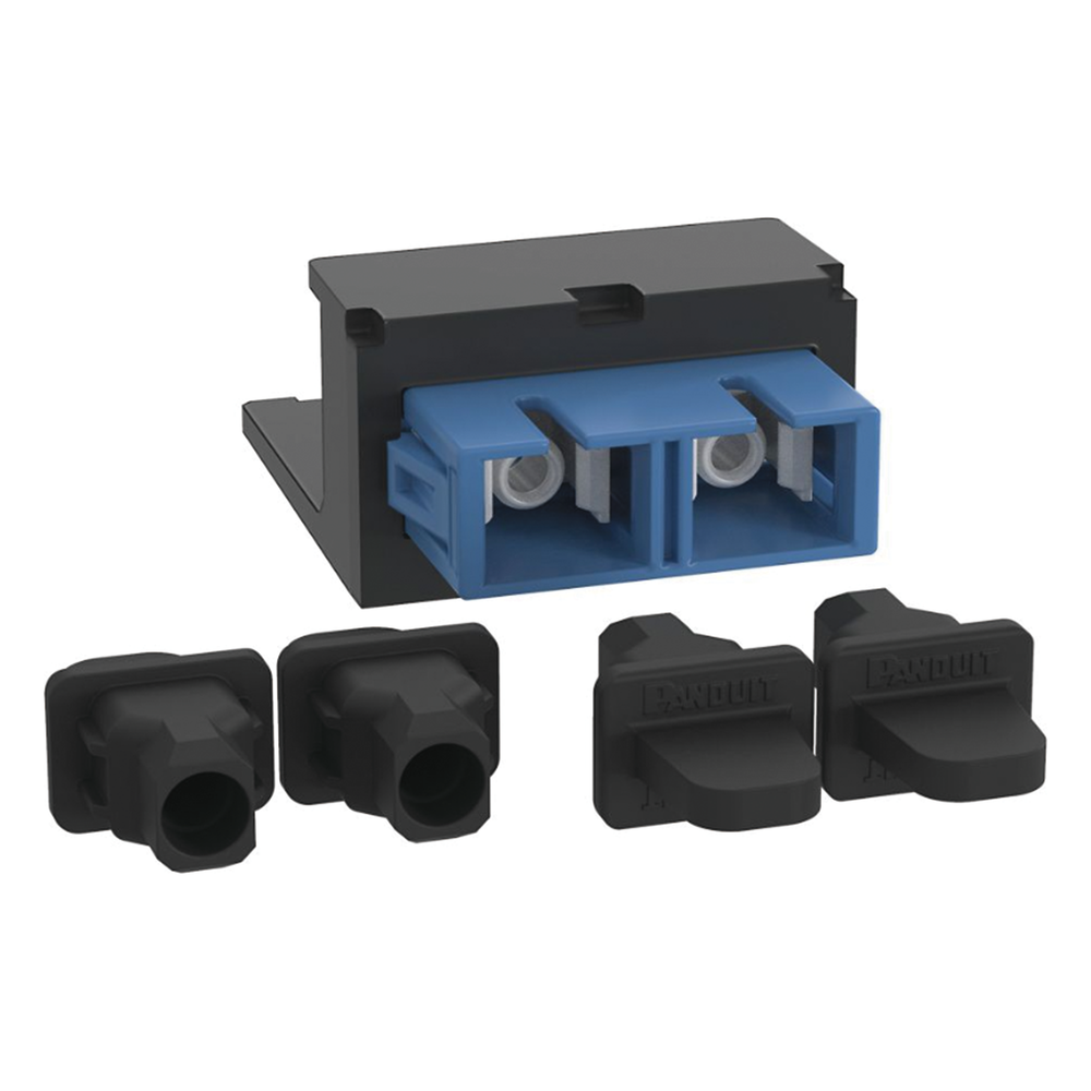 Módulo Acoplador SC Duplex, para Fibra Óptica Monomodo OS1/OS2, Tipo Mini-Com, Color Azul