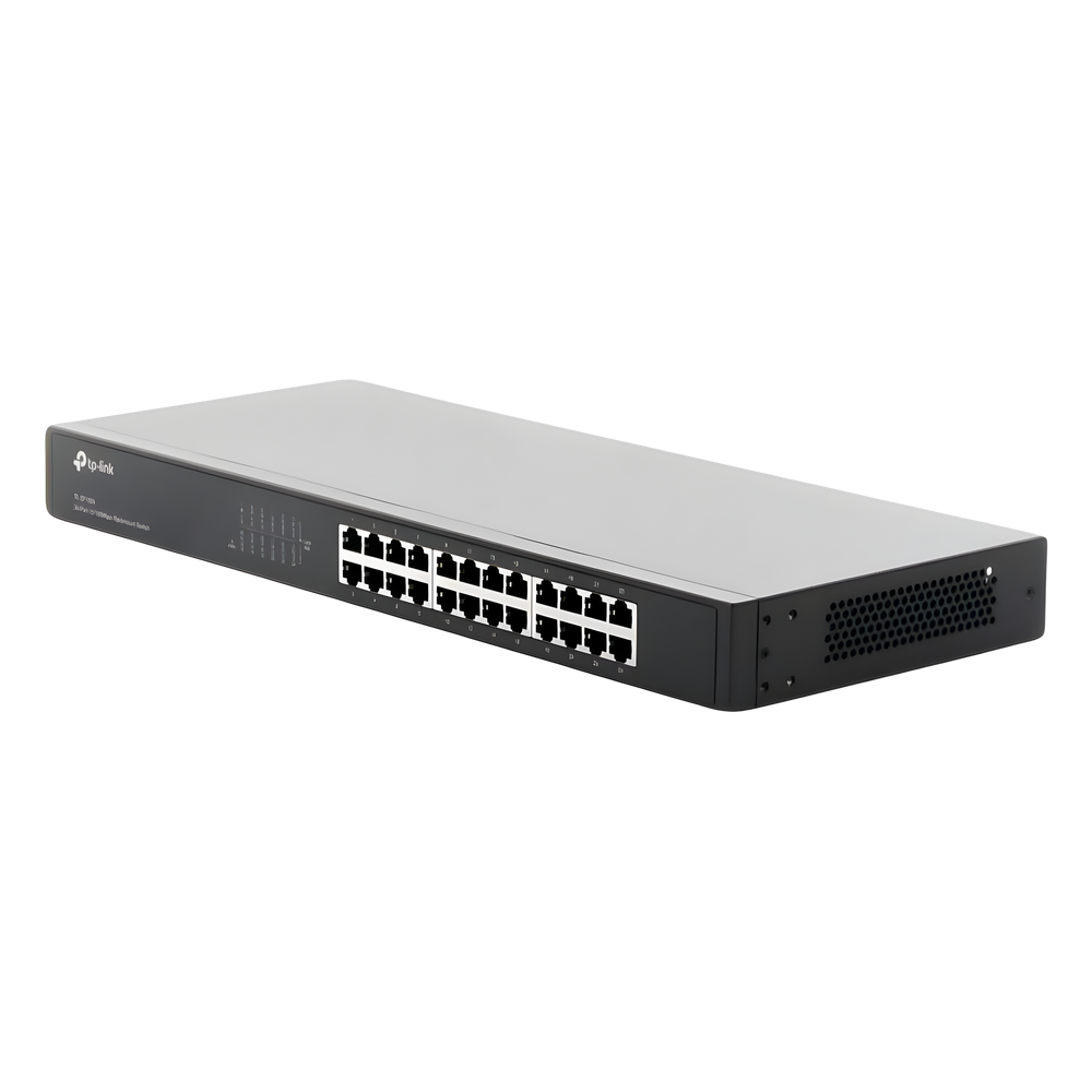Switch no administrable de 24 puertos 10/100 Mbps para montaje en rack
