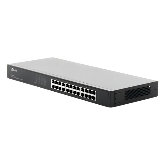 Switch no administrable de 24 puertos 10/100 Mbps para montaje en rack