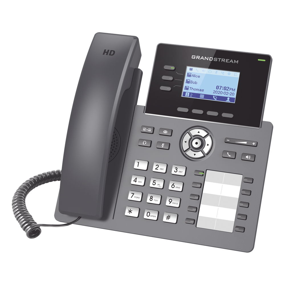 Teléfono IP Grado Operador, 3 líneas SIP con 6 cuentas, 10 botones BLF, puertos Gigabit, codec Opus, IPV4/IPV6 con gestión en la nube GDMS