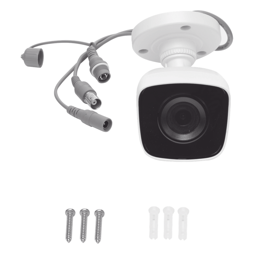 Bala TURBOHD 2 Megapíxeles (1080p) / METALICA / Gran Angular 103° / Lente 2.8 mm / IR EXIR Inteligente 20 mts / Exterior IP66 / TVI-AHD-CVI-CVBS