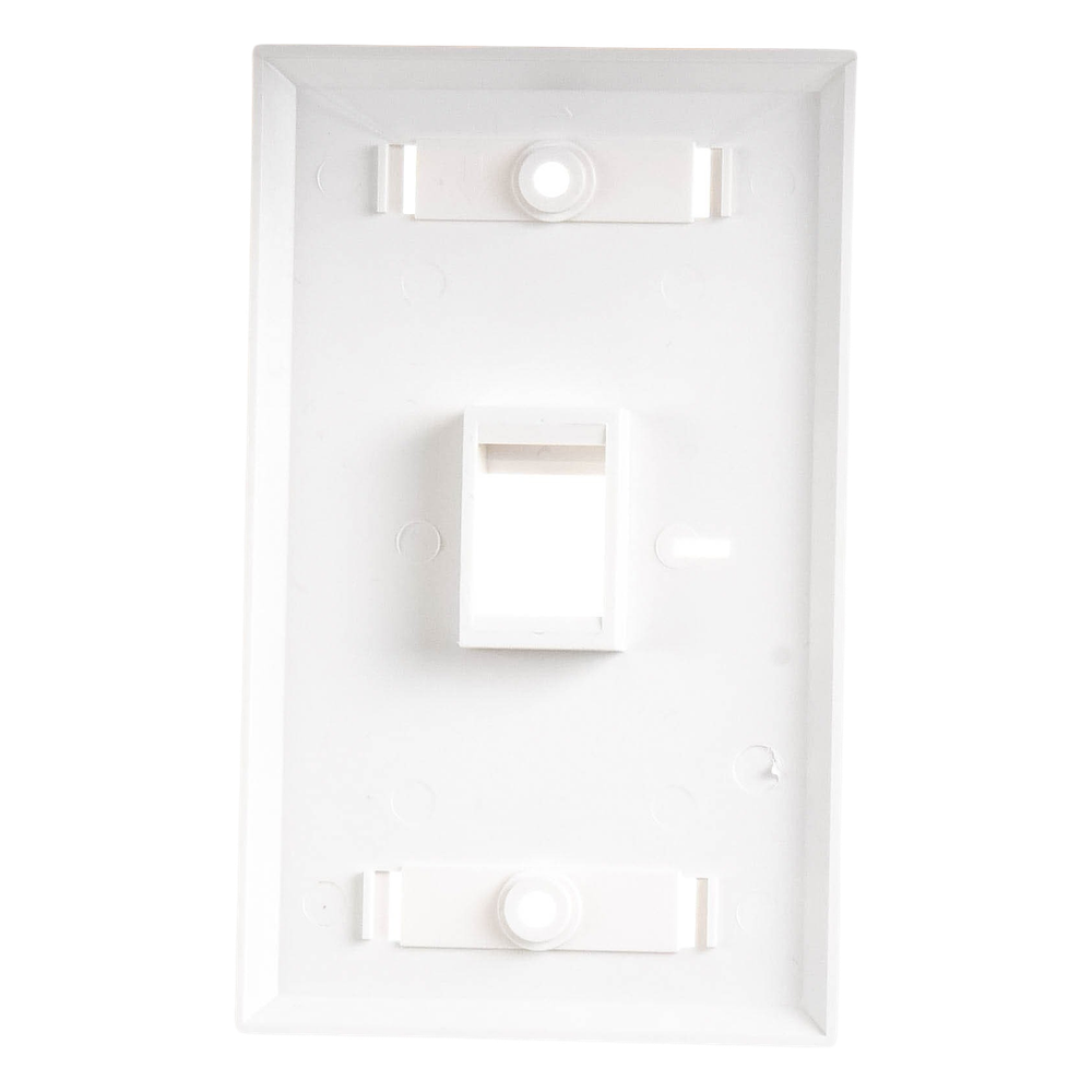Placa de Pared de 1 Puerto, Keystone, con Espacio para Etiqueta, Color Blanco