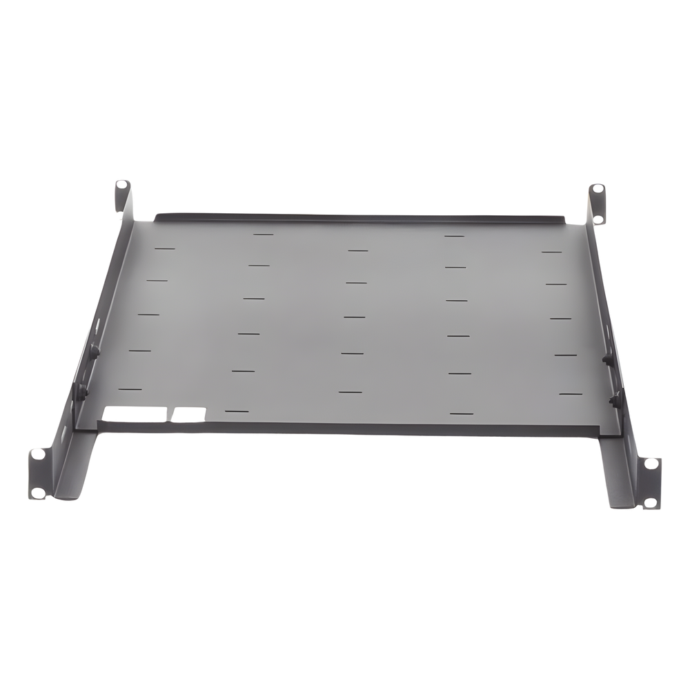 Charola Ajustable para Rack de 19" de 4 postes de 1 Unidad de Espacio. Profundidad de 633 a 816 mm