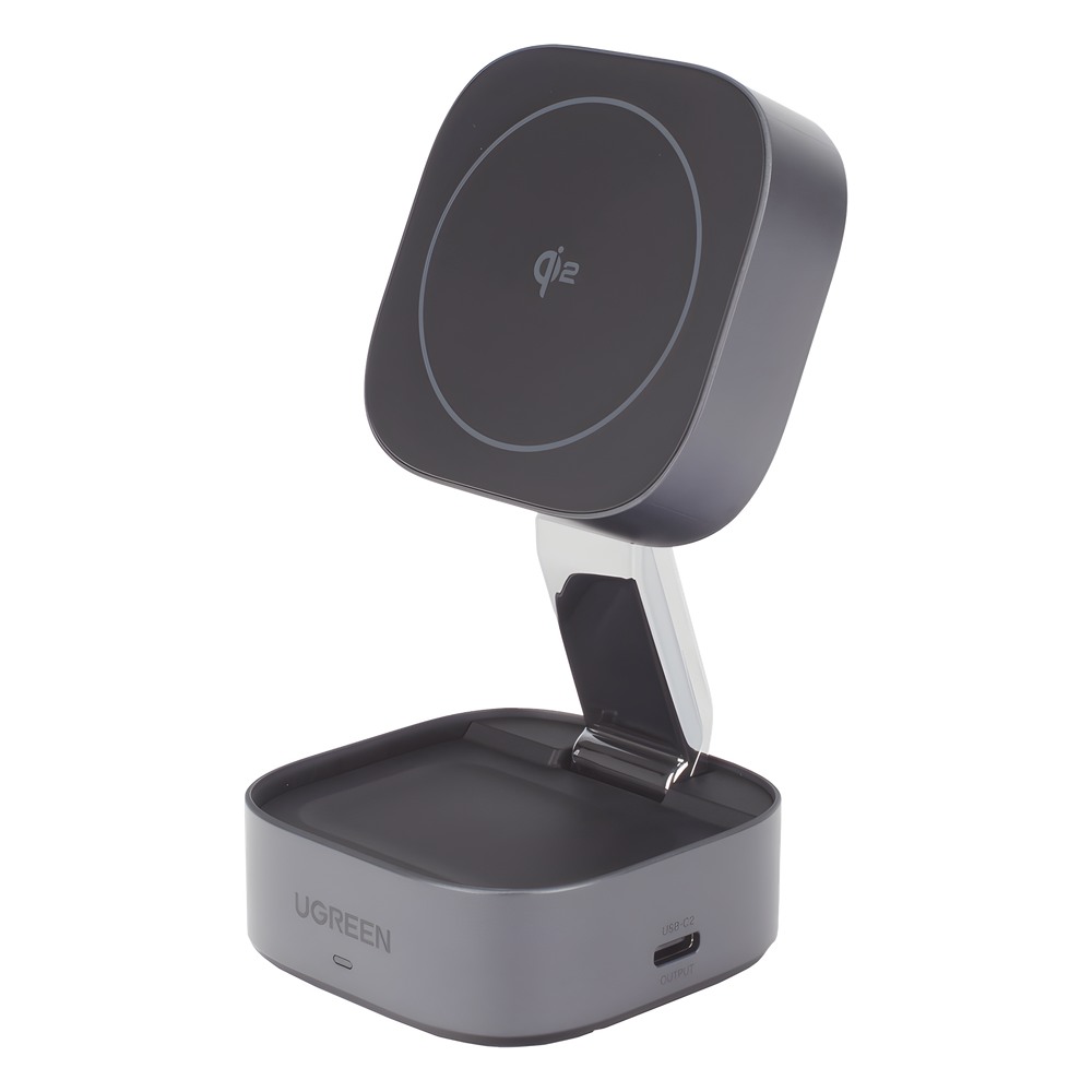 Cargador Inalámbrico 2 en 1 25W / Tecnología Magnética Qi 2 / 15W para Teléfono + 5W para Auriculares / Puerto USB-C 5W / Protecciones Múltiples / Cable USB-C Incluido