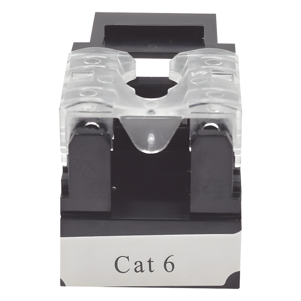 Módulo Jack Keystone Cat6 con Terminación 110 (Punchdown) para Faceplate - Color Negro