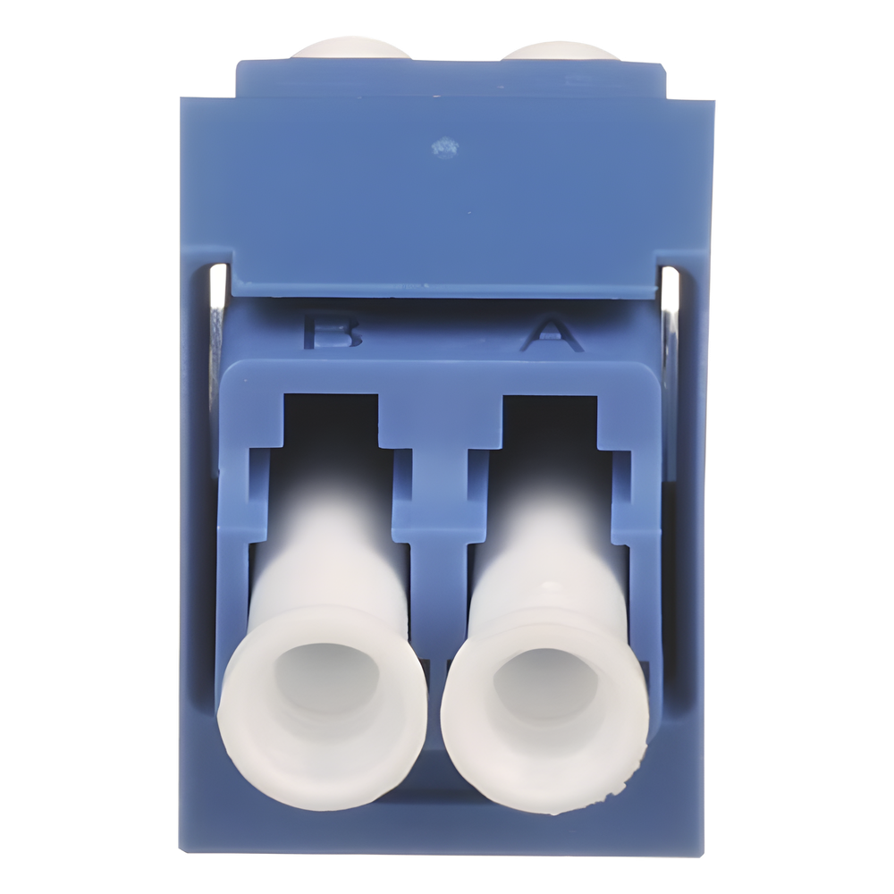 Módulo Acoplador LC Duplex, para Fibra Óptica Monomodo OS1/OS2, Tipo Mini-Com, Color Azul