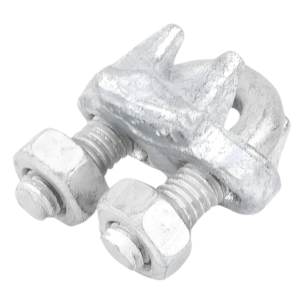 Nudo/ Perro/ Abrazadera Acero Forjado para Cable de 5/16", Galv. por Inmersión en Caliente.