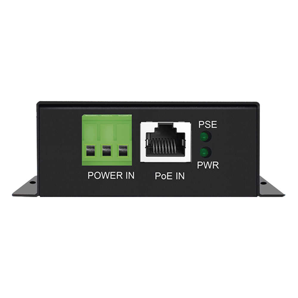 Convertidor PoE Industrial / Entrada PoE 802.3 af/at / Salida PoE pasivo 24V / Conexión plug and play / Alcance de hasta 100 metros / Ideales para Enlaces Inalámbricos