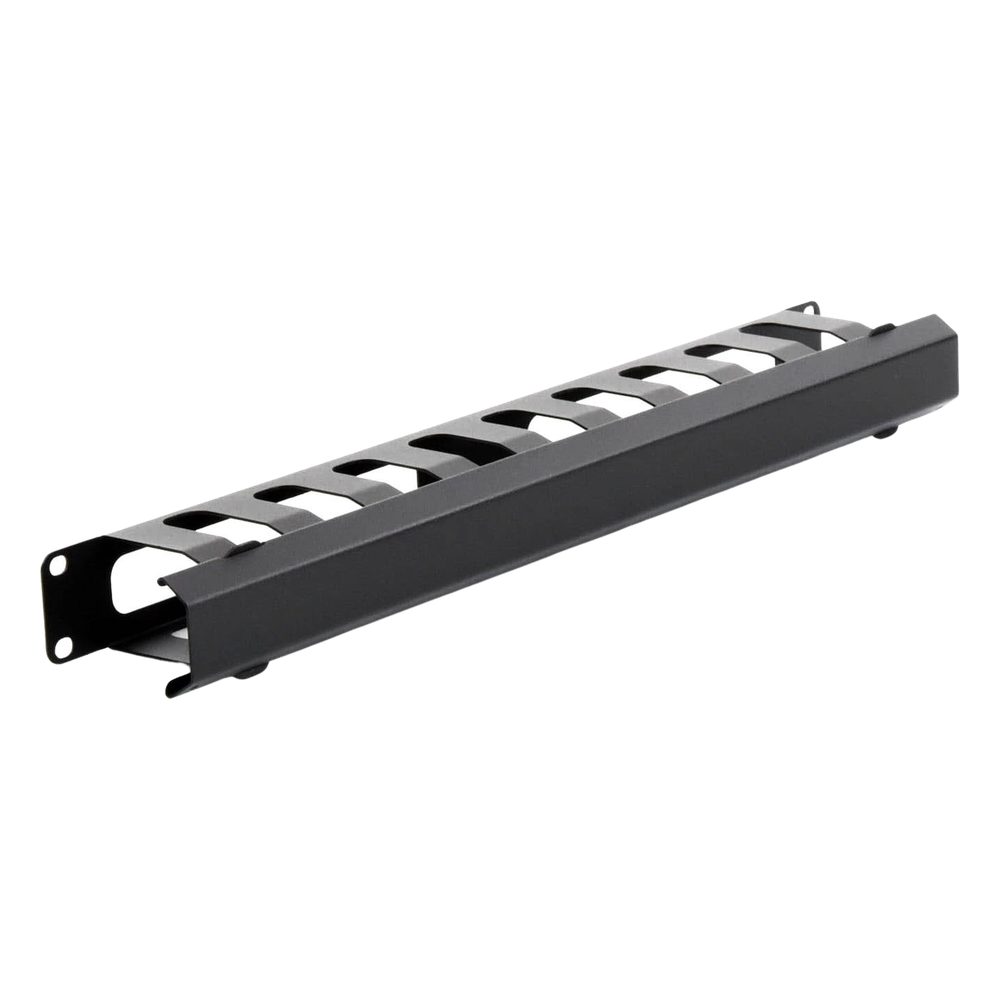 Organizador de Cables Horizontal de 1U para Rack de 19" con Cubierta Metálica