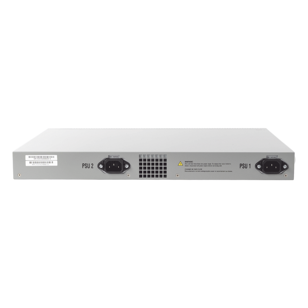 Switch PoE+ Stackeable Capa 3, 48 puertos 10/100/1000 Mbps + 4 puertos SFP+ 10 G, hasta 740 W, fuente redundante