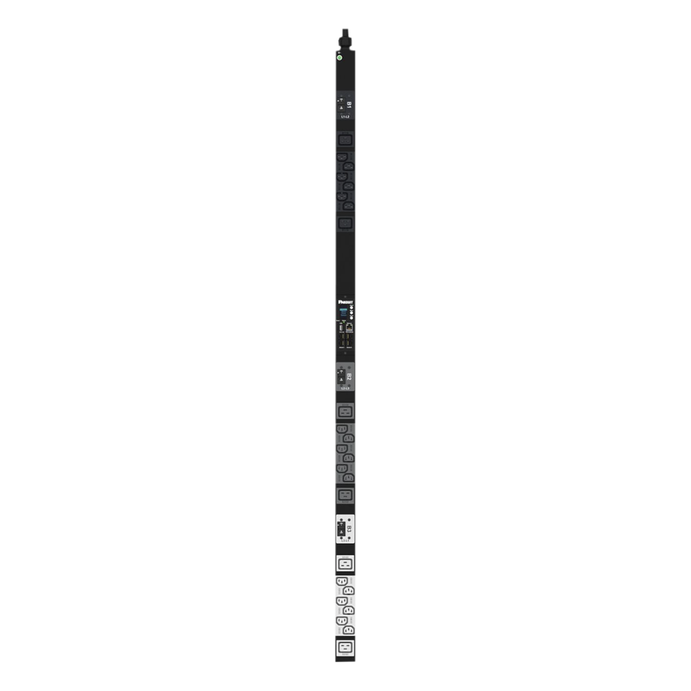PDU Monitoreable (MI) para Distribución de Energía, Enchufe de Entrada NEMA L21-30P, Con 18 Salidas C13 y 6 C19, de Instalación Vertical, 208 Vca, 30 Amp