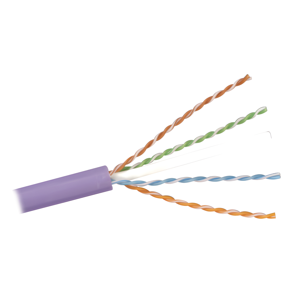 Bobina de Cable U/UTP de 4 Pares, Z-MAX, Cat6A, Soporte de Aplicaciones 10GBase-T, LS0H, Color Violeta, 305 Metros (1000 Pies)