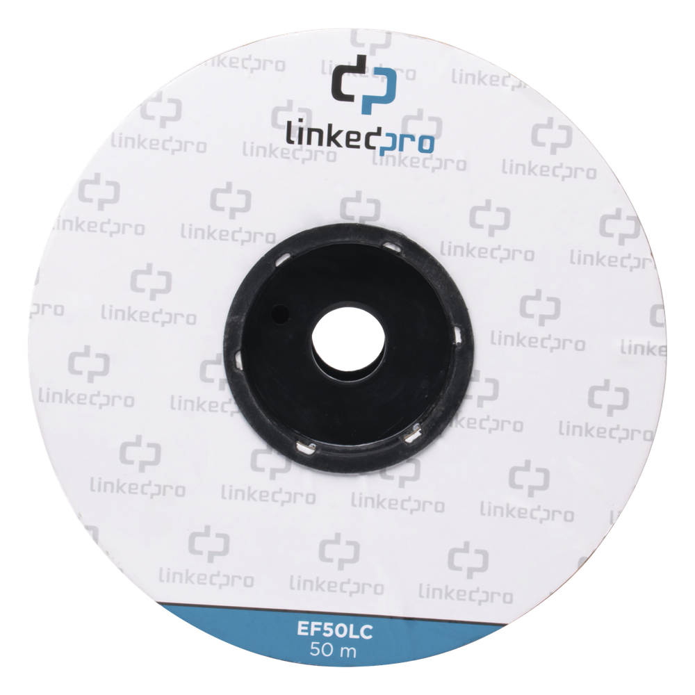 Carrete de Fibra Óptica Monomodo con Conectores LC-LC Duplex, Reforzada con Kevlar, de 50 Metros (164.04 Pies), Para Instalaciones Subterráneas por Tubería