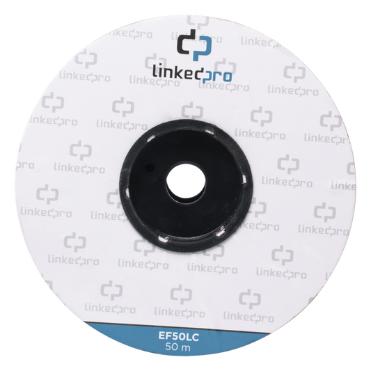 Carrete de Fibra Óptica Monomodo con Conectores LC-LC Duplex, Reforzada con Kevlar, de 50 Metros (164.04 Pies), Para Instalaciones Subterráneas por Tubería