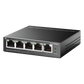 Switch PoE No Administrable de Escritorio / 5 puertos 10/100 Mbps / 4 puertos PoE af / Presupuesto 41 W / Modo extensor PoE hasta 250 metros / Calidad video prioritaria