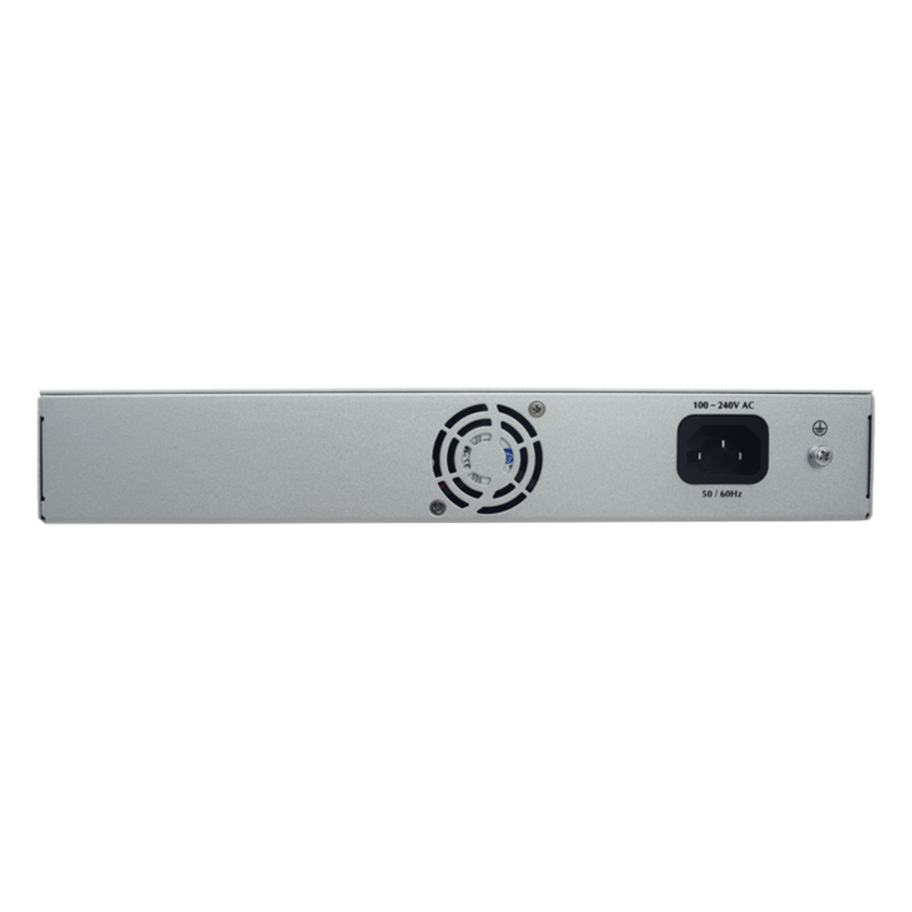 Switch PoE / Administración en la nube / Con 16 puertos 10/100 Mbps PoE af/at (Puertos 1-4: bt 90W) / 2 Puertos Uplink 10/100/1000 Mbps / 1 Puerto SFP Gigabit / Presupuesto 250 W / PoE hasta 250 metros / Soporta protocolo ONVIF