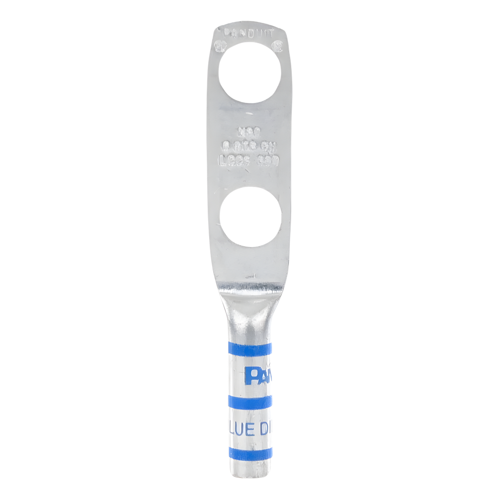 Zapata de compresión LCC6-38D-L para cal. 6 Awg, Doble barreno para tornillo prisionero de 3/8, Espaciado de orificio 25.4mm, 1 Pz