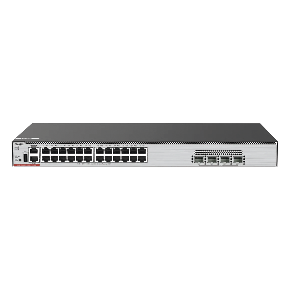 Switch Core PoE 802.3bt 370W Capa 3 Multi-Gigabit 24 puertos 5Gb/2.5Gb/1Gb/100M, 4 puertos fibra SFP28 25Gb