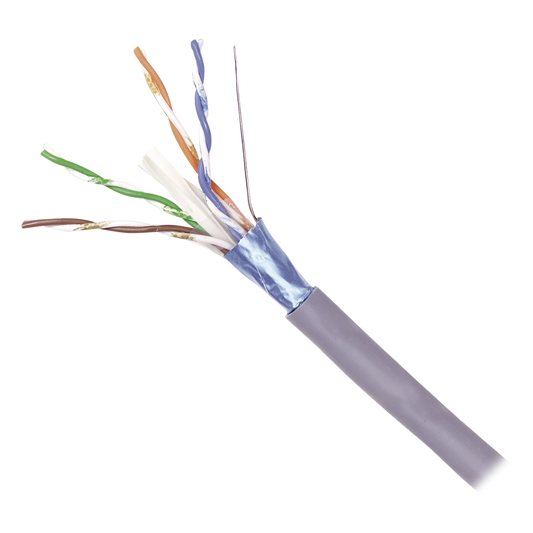 Bobina de Cable Blindado F/UTP de 4 Pares, Z-MAX, Cat6A, Soporte de Aplicaciones 10GBase-T, CM, Color Gris, 305 Metros (1000 Pies)