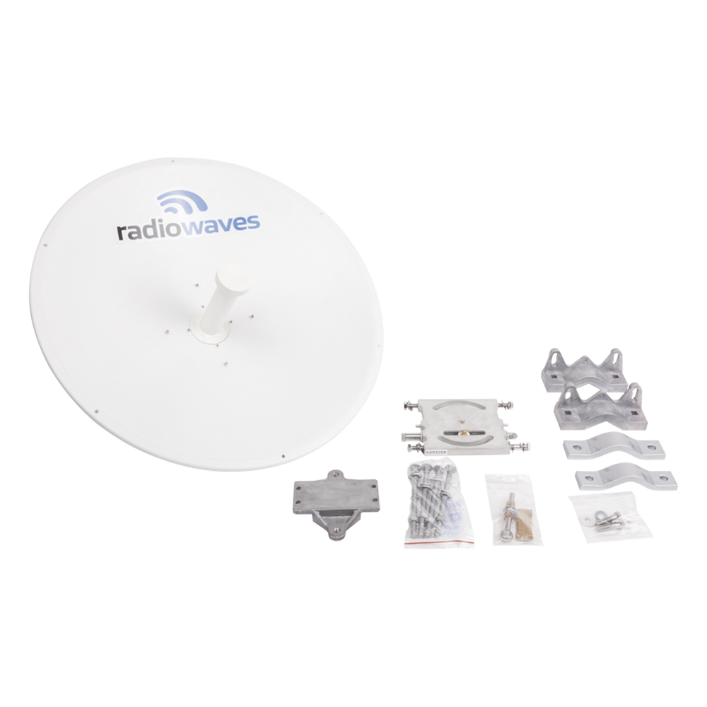 Antena Direccional de alto desempeño, Dimensiones (2 ft), Ganancia de 29 dBi, 4.9-6 GHz, Conectores N-hembra, Fácil instalación, Preensamblada, Montaje incluido