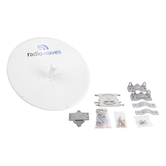 Antena Direccional de alto desempeño, Dimensiones (2 ft), Ganancia de 29 dBi, 4.9-6 GHz, Conectores N-hembra, Fácil instalación, Preensamblada, Montaje incluido