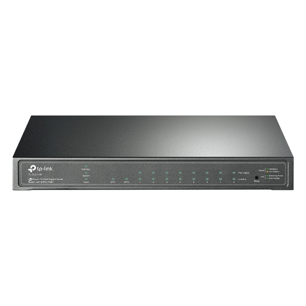 Switch PoE JetStream SDN Administrable 8 puertos 10/100/1000 Mbps + 2 puertos SFP, 8 puertos PoE, 61W, administración centralizada OMADA SDN