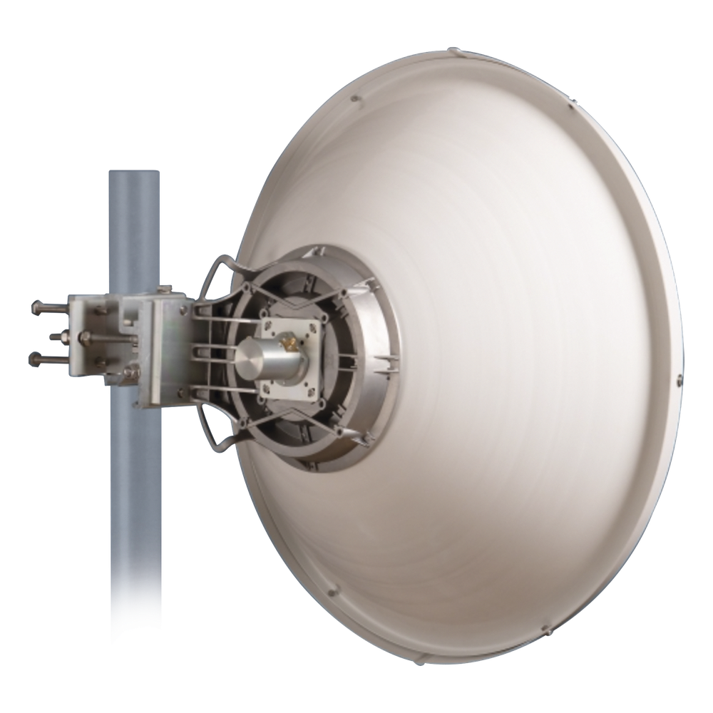 Antena Direccional de Alto Rendimiento / 30.5 ± 1 dBi / 2 ft / 5.9-7.125 GHz / Conectores RP-SMA / Alto Aislamiento al Ruido / Fácil Montaje y herraje de acero inoxidable /  Radomo Incluido
