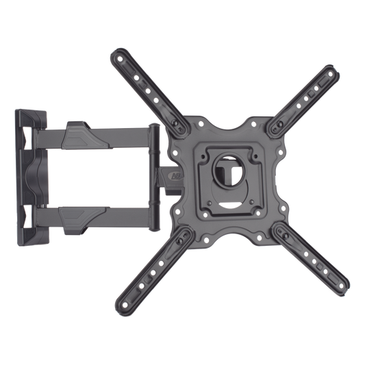 Montaje de Pared Articulado P4-NB / Pantallas de 32" a 55" / VESA 100x100 a 400x400 mm / Carga 27.2 kg (60 lbs) / Inclinación +8° a -5° / Giro 180° / Distancia de Pared 5 a 40 cm / Acero