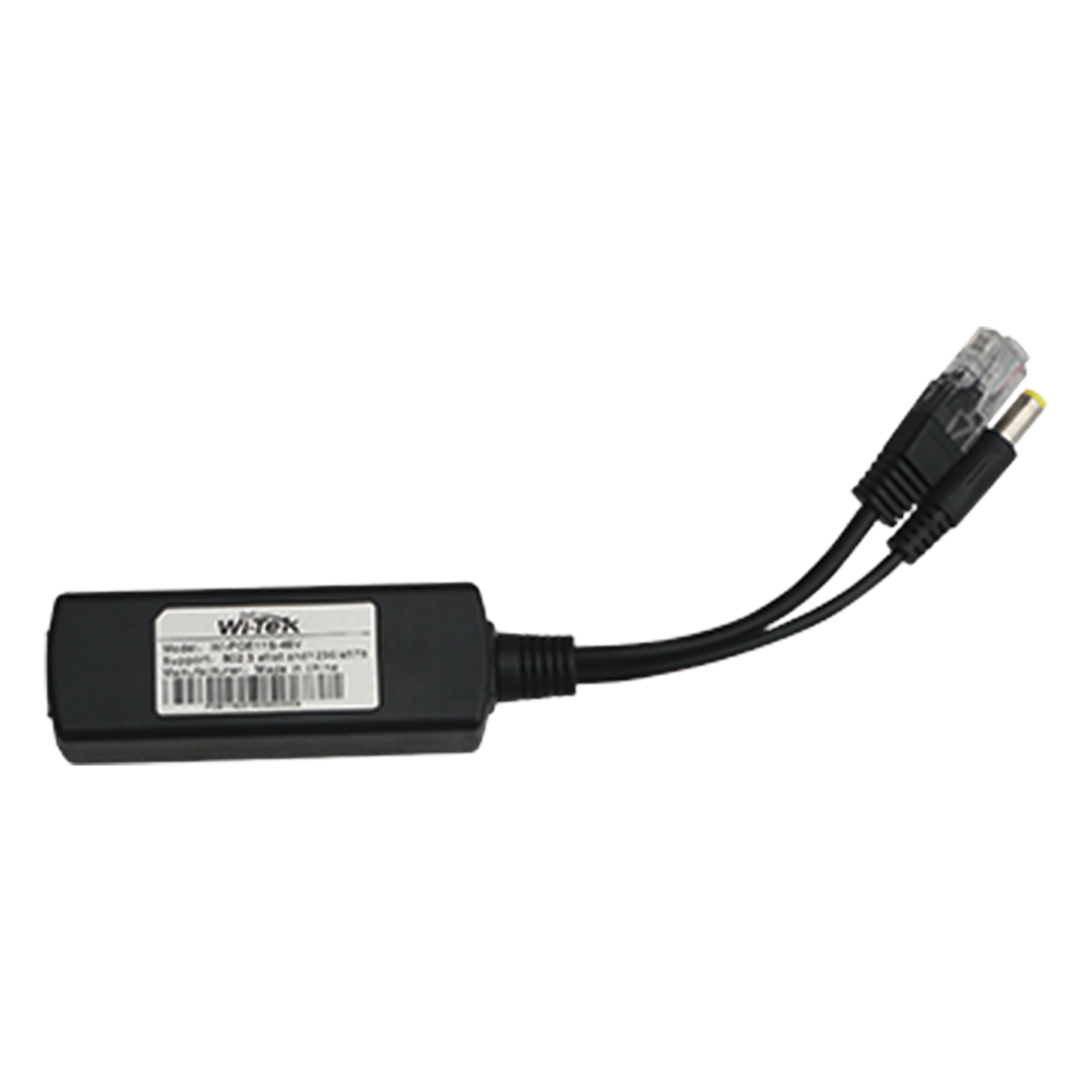 Splitter PoE WI-TEK / Entrada 802.3af/at hasta 30W / Salida 12 Vcc 2A (24W) / Para cámaras IP sin PoE