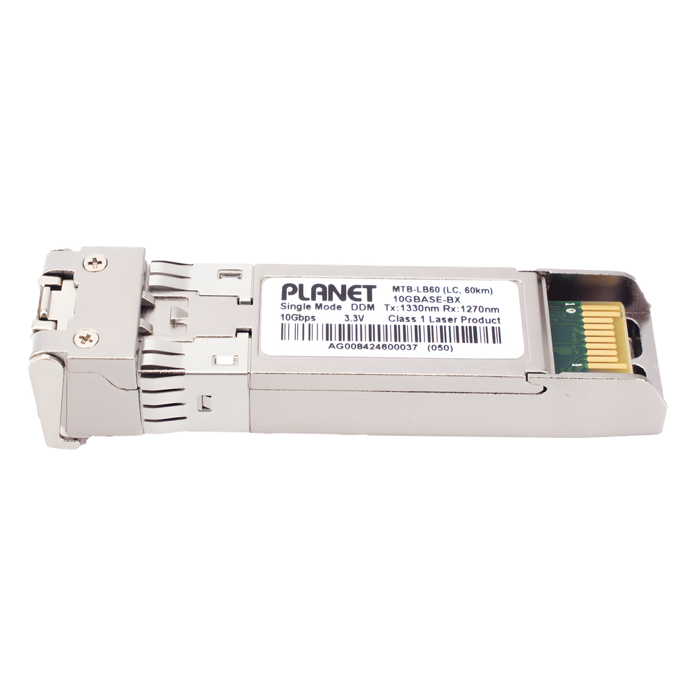 Transceptor WDM mini-Gbic SFP+ 10G LC TX:1330nm RX:1270nm para fibra Mono Modo 60 Km, Requiere MTB-LA60