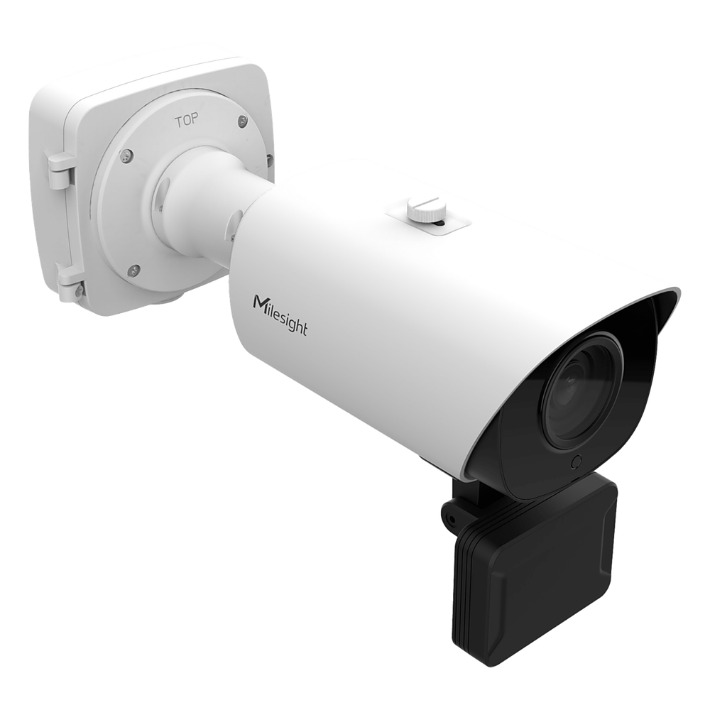 Cámara LPR 4MP / Sensor CMOS 1/1.8" / Zoom Óptico 4X 8-32mm / IR 50 mts (164 ft) / ANPR hasta 40 mts / Cobertura 2 carriles / IP67 IK10 / PoE+ / H.265