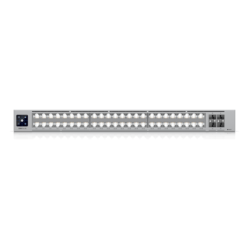 UniFi Switch USW-Pro-XG-48 / Capa 3 / 48 puertos (32 × 10 GbE, 16 × 2,5 GbE) + 4 puertos SFP28 25 G