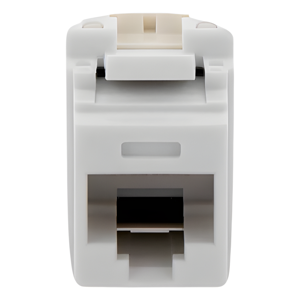 Conector Jack Estilo 110 (de Impacto), Tipo Keystone, Categoría 6, de 8 Posiciones y 8 Cables, Color Blanco