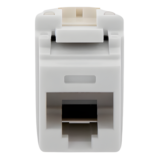 Conector Jack Estilo 110 (de Impacto), Tipo Keystone, Categoría 6, de 8 Posiciones y 8 Cables, Color Blanco