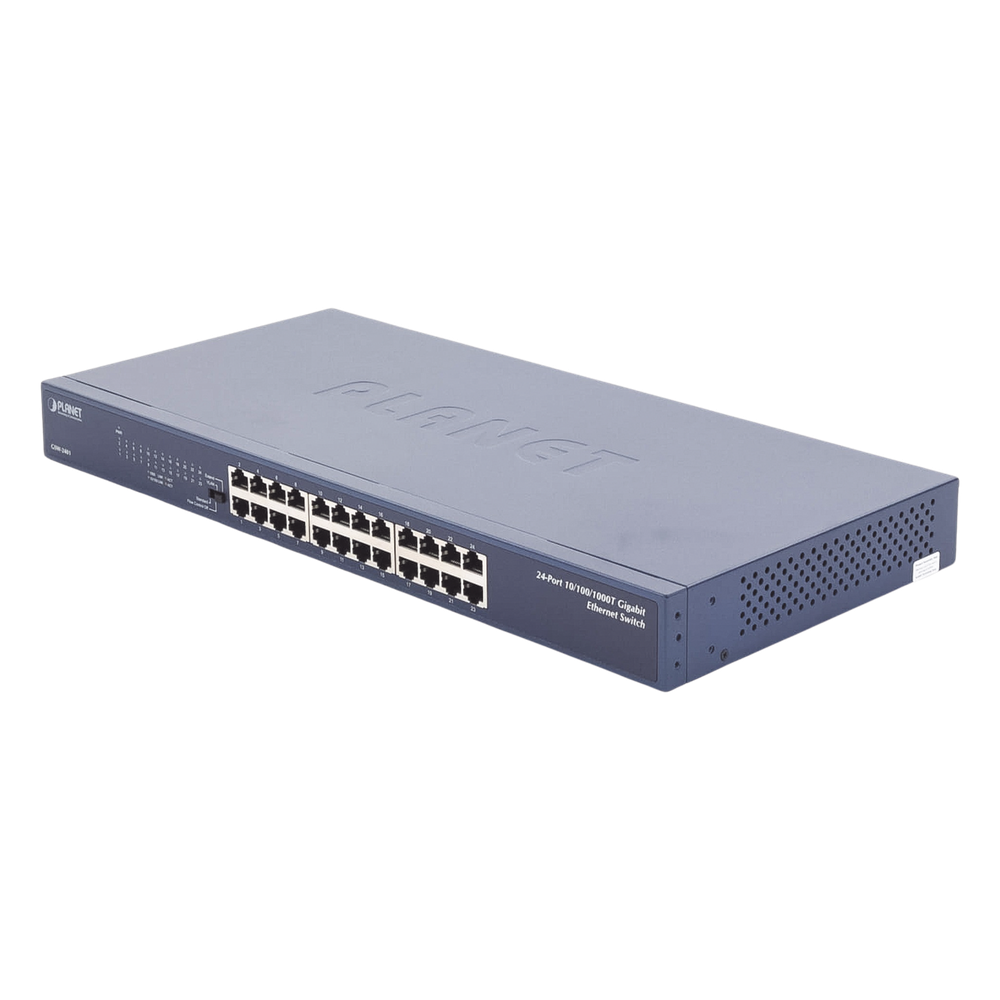 Switch No Administrable Gigabit de 24 Puertos 10/100/1000 Mbps, Con Modo Extendido Para Envió de Datos de Hasta 200 m