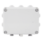 Caja de derivación de PVC Auto-extinguible con 10 entradas, tapa atornillada, 190 x 140 x 70 MM, Para Exterior (IP55)