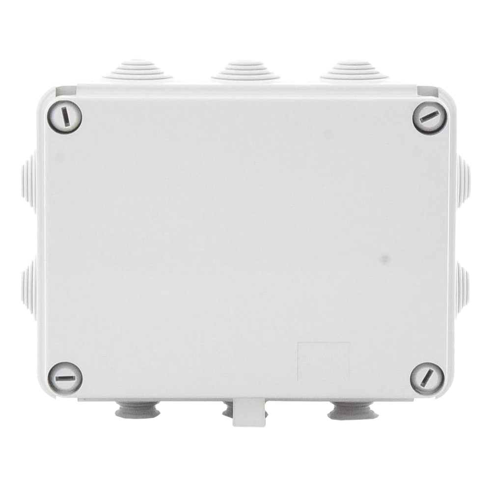 Caja de derivación de PVC Auto-extinguible con 10 entradas, tapa atornillada, 190 x 140 x 70 MM, Para Exterior (IP55)