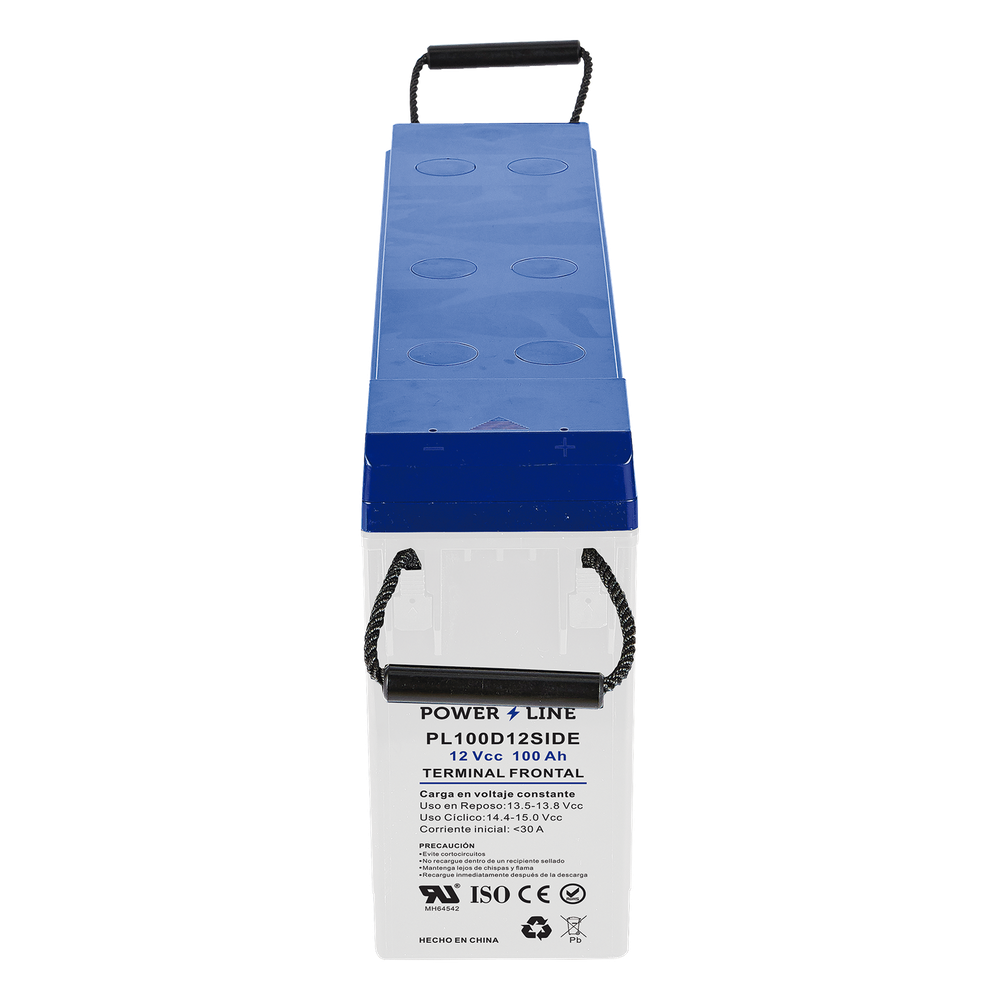 Batería de Ciclo Profundo AGM-VRLA / 12V 100Ah (10h) / Placas Gruesas Alta Densidad / Carcasa Ignífuga UL94-V0 / Terminal M8 / Baja Autodescarga / 1620A Cortocircuito